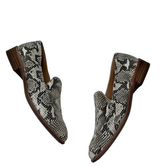 Madewell Frances Leather Snake Pointed Toe Flat Loafers Size 6.5 - Picture 6 of 10